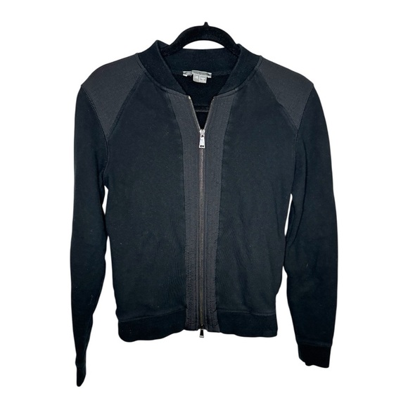 Vince Black Cotton Blend Full Zip Jacket - Picture 1 of 7